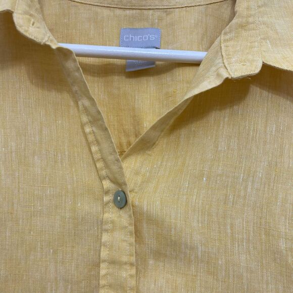 Chico's Yellow Button Down Shirt - Picture 6 of 15